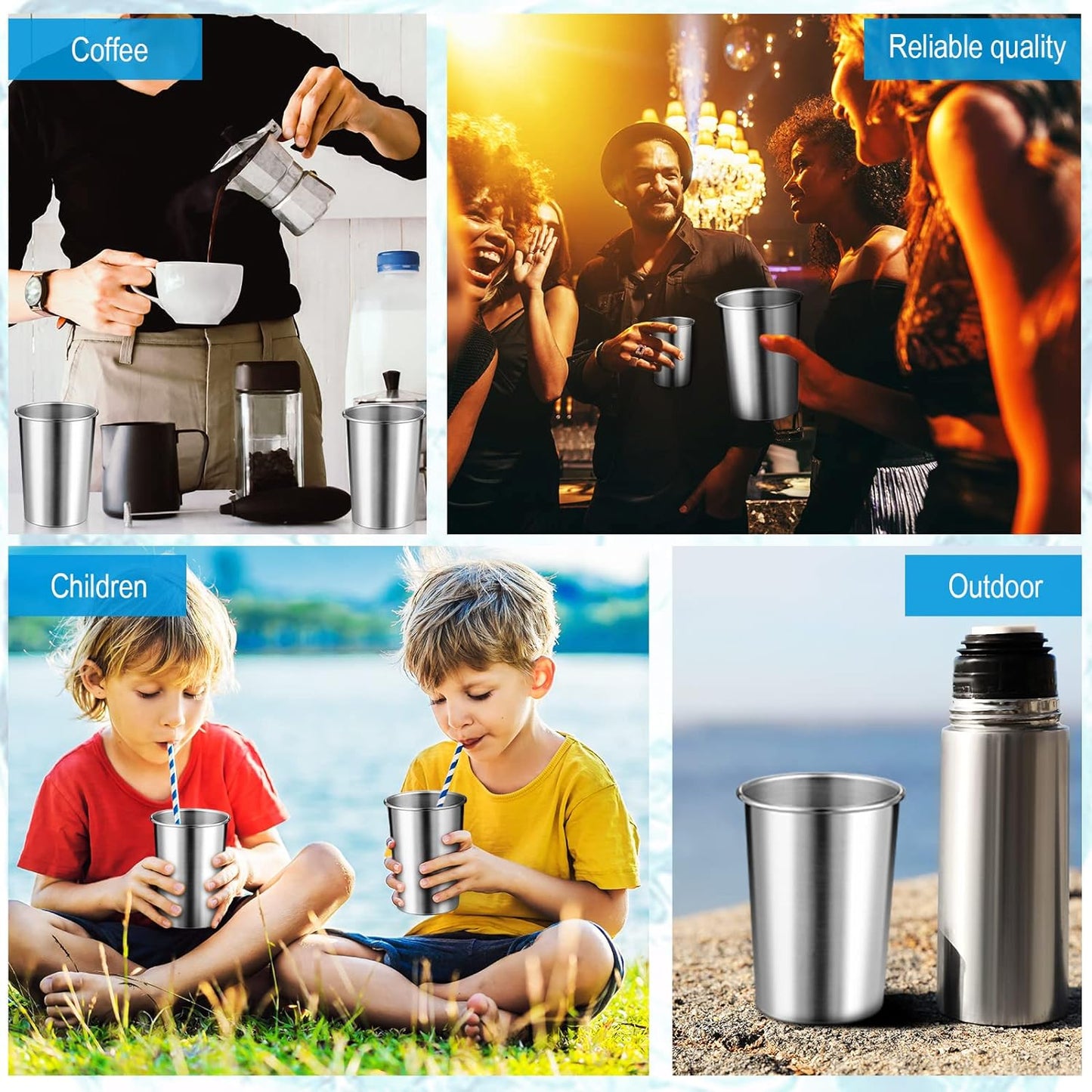 Stainless Steel Kids Cup - 4pk