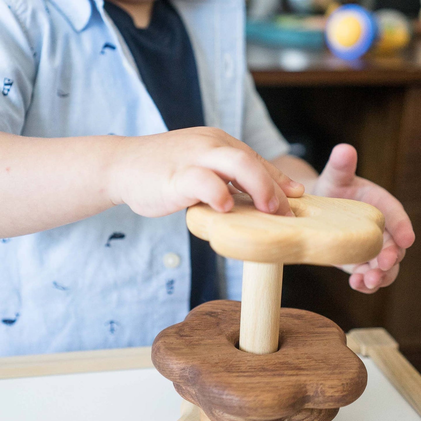 Wooden Stacking Toy In Flower Shape