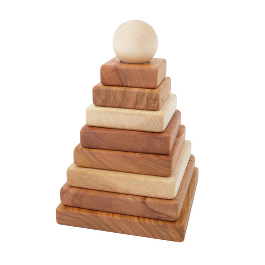 Natural Wood Stacking Pyramid Toy